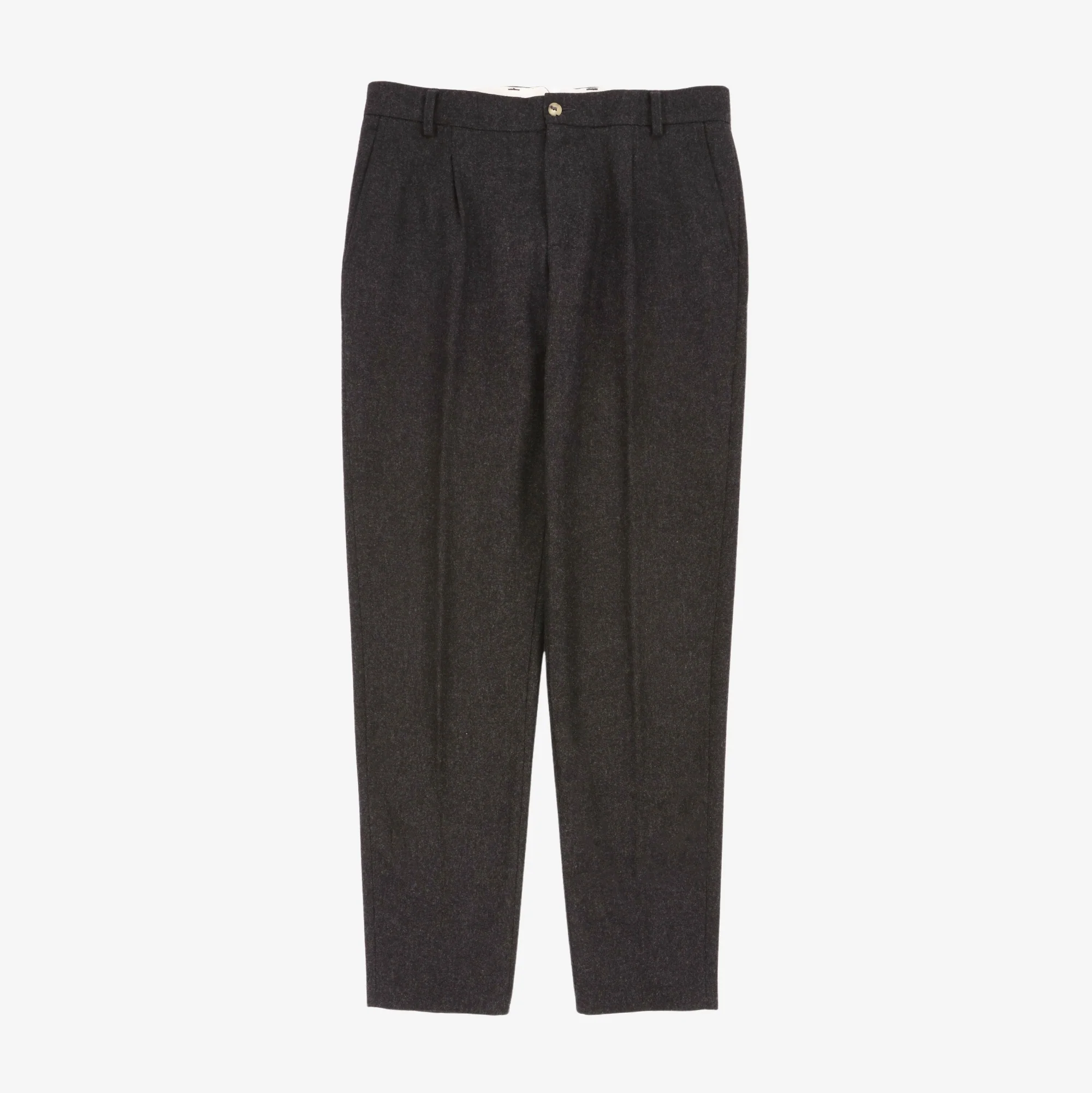 Straight Pleated Wool Trousers (31W X 30L)