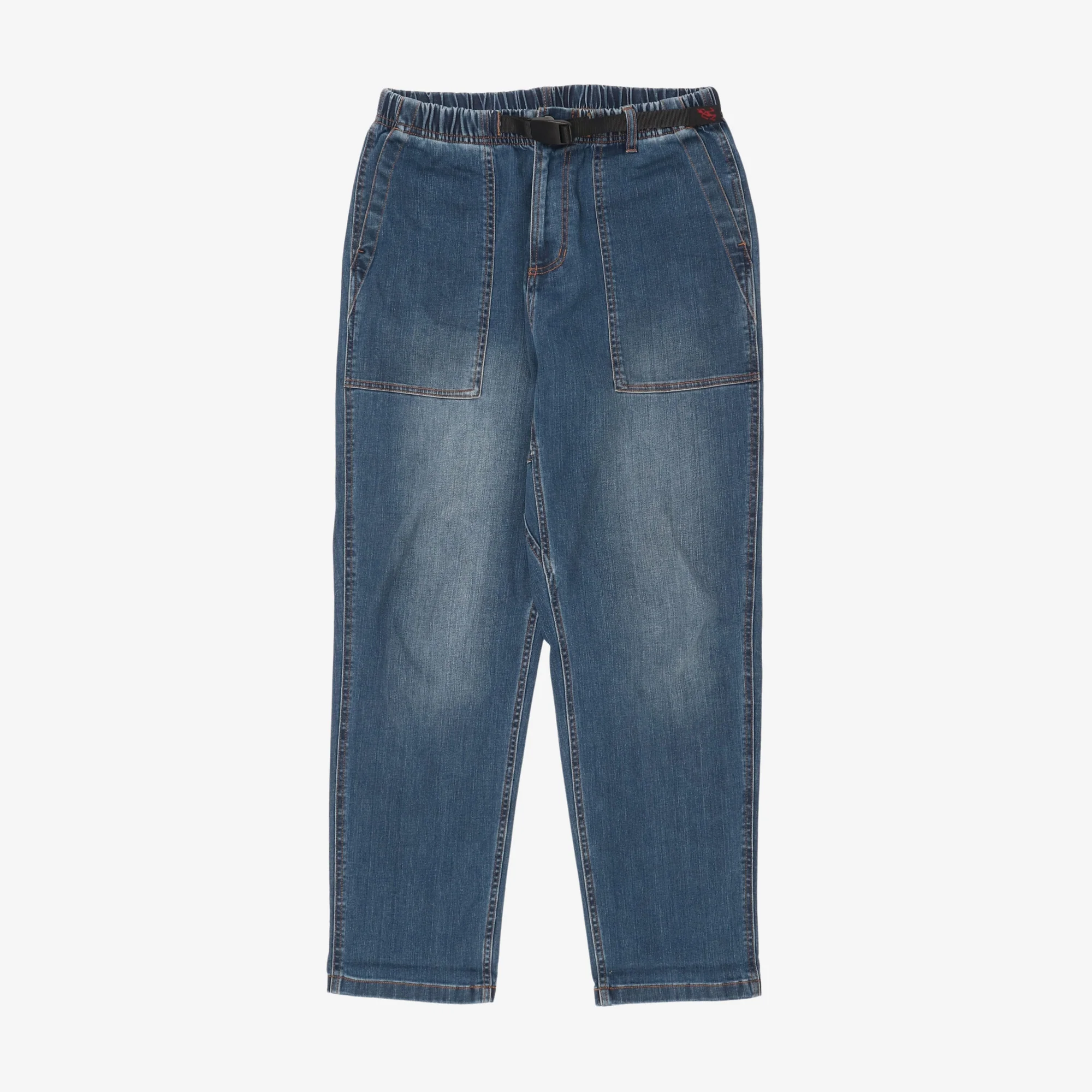 Stretch Denim Loose Tapered Pants