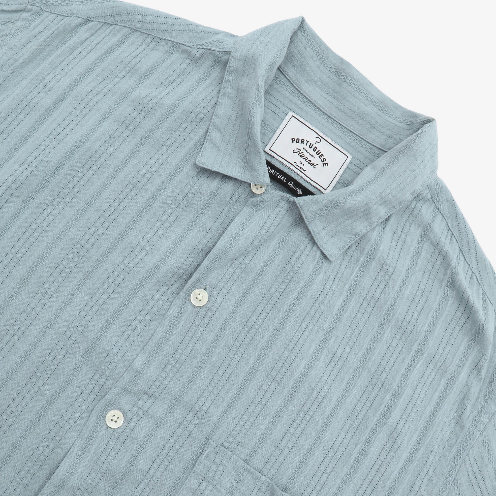 Textured Stripe Camp Shirt - Image 3