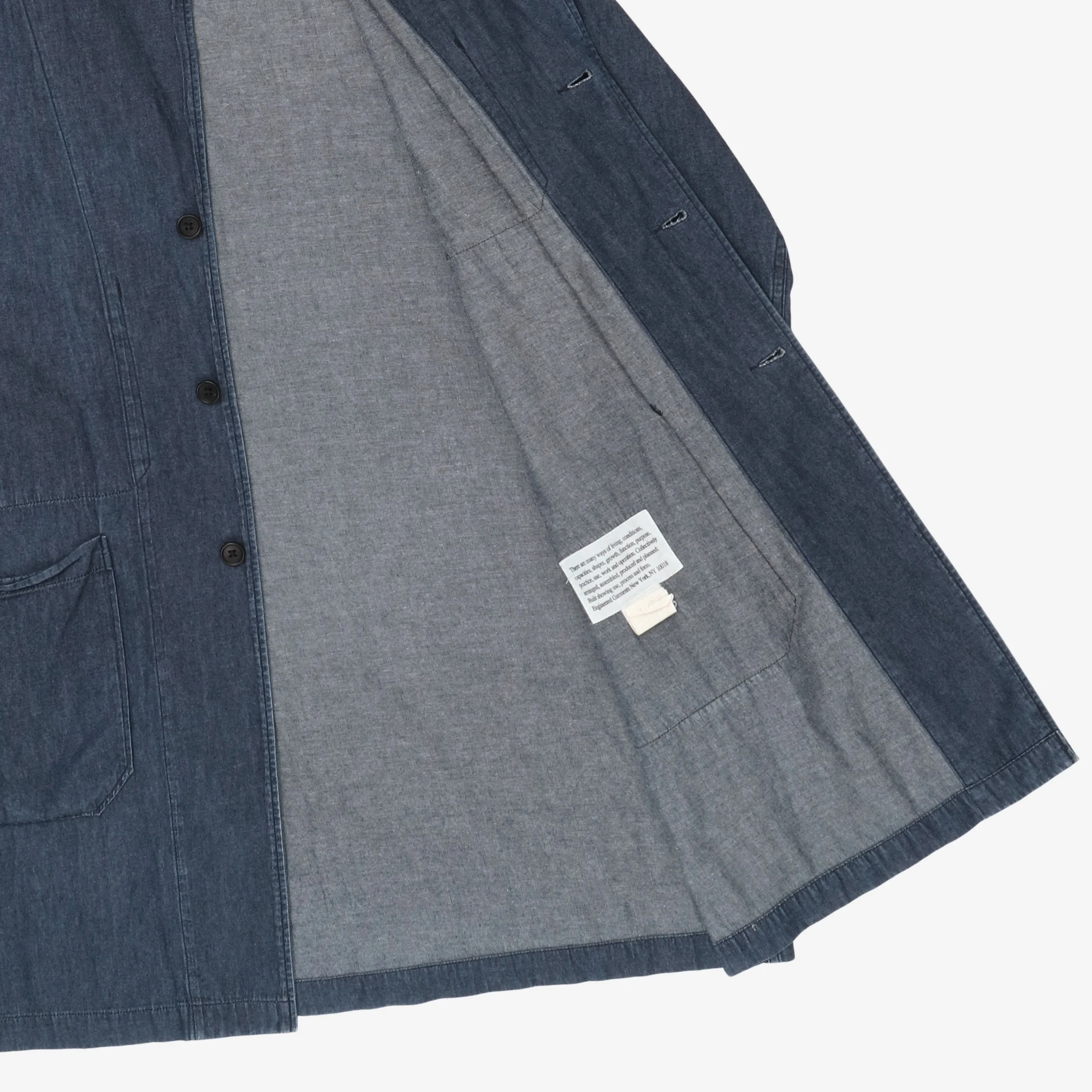 Three Pocket Long Denim Jacket - Image 5