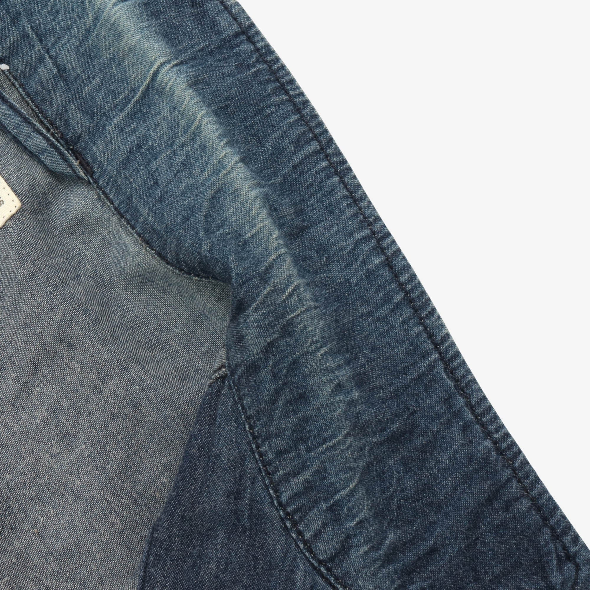 Three Pocket Long Denim Jacket - Image 6