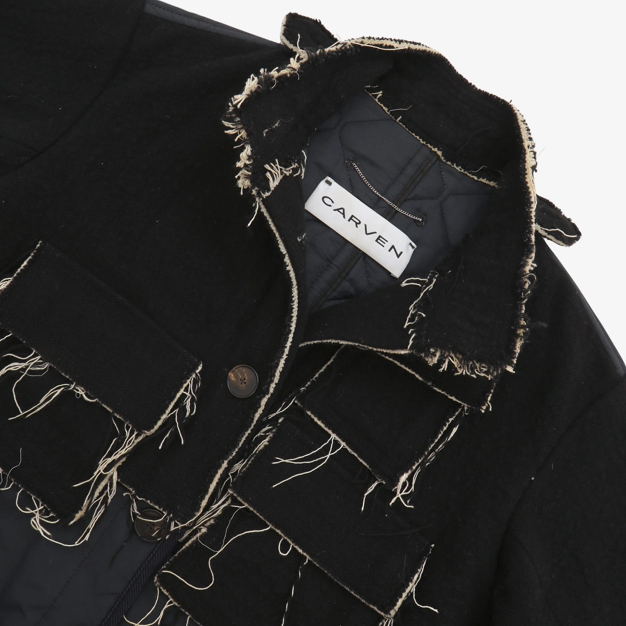 Two Tone Fray Jacket - Image 3