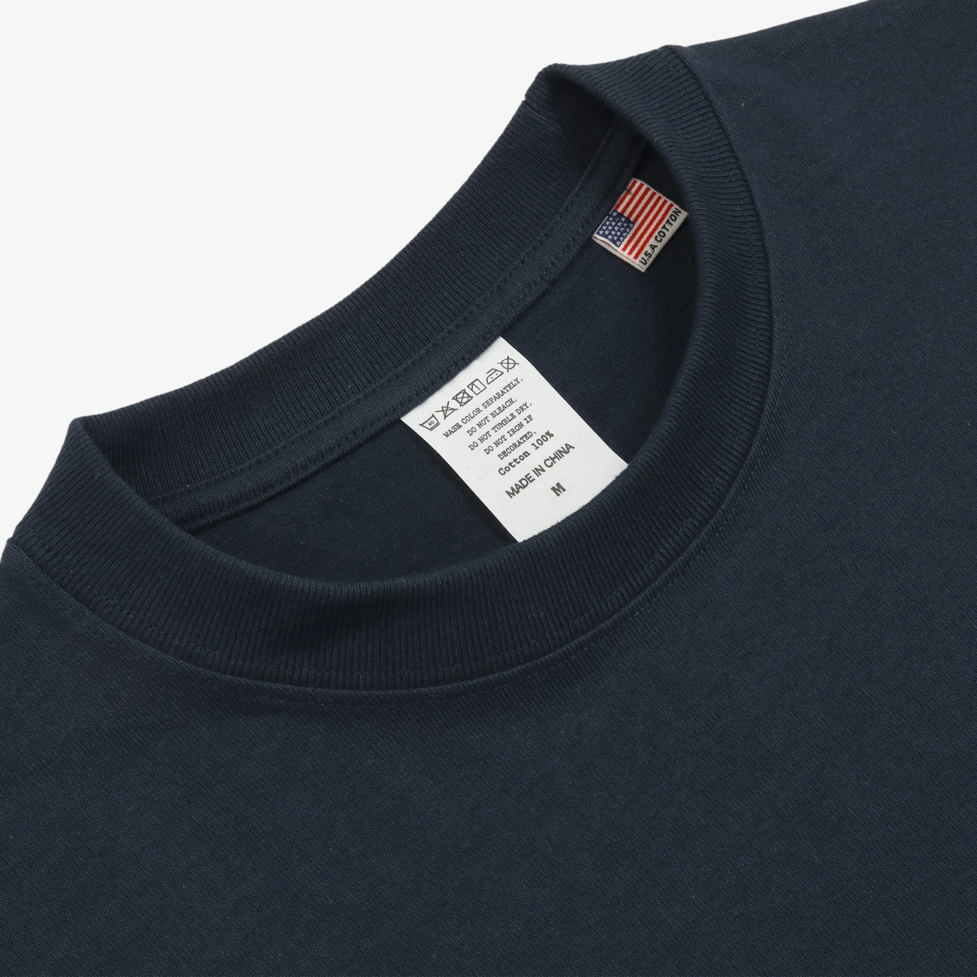 8oz USA Cotton T-Shirt - Navy - Image 3
