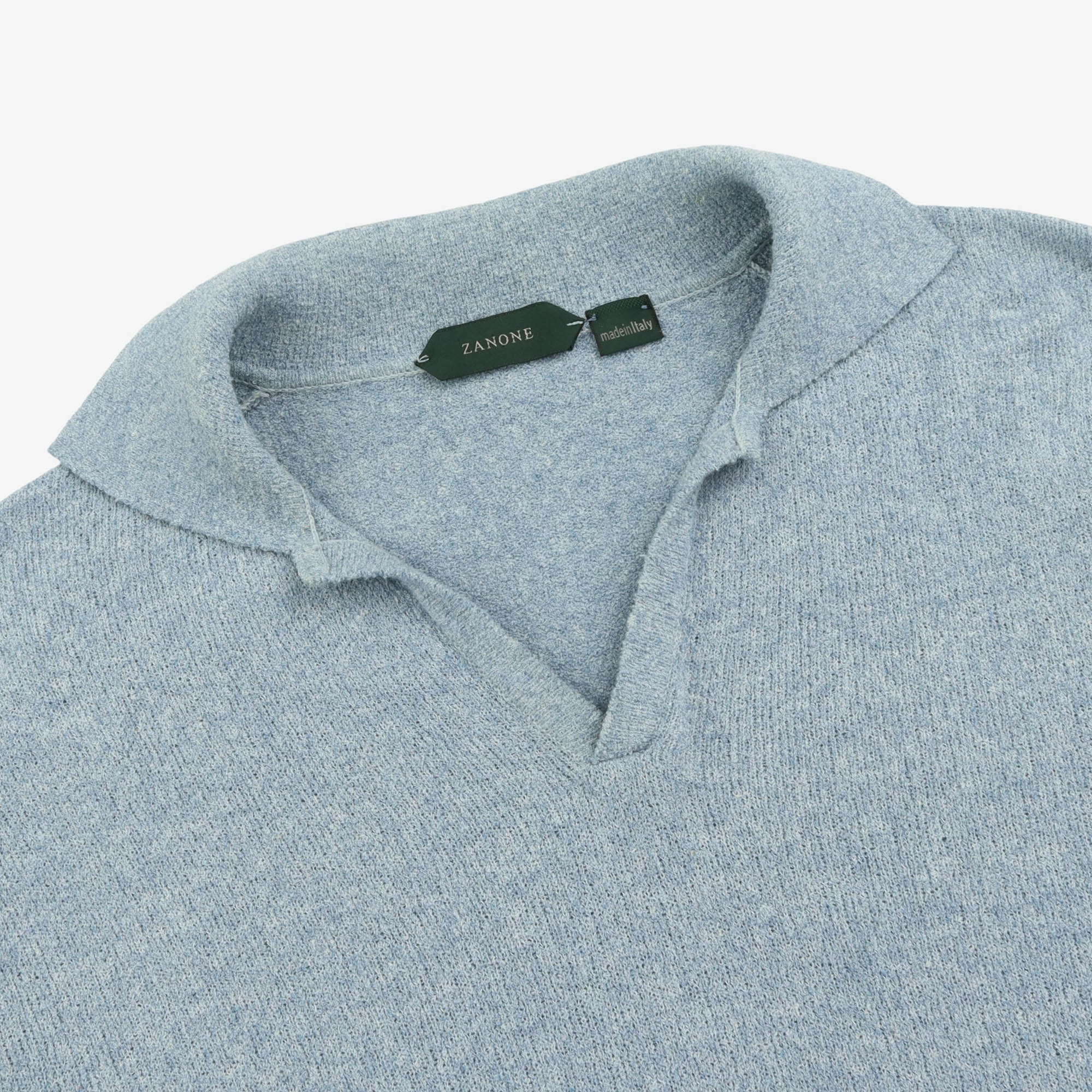 V Neck Boucle Polo Sweater - Image 3