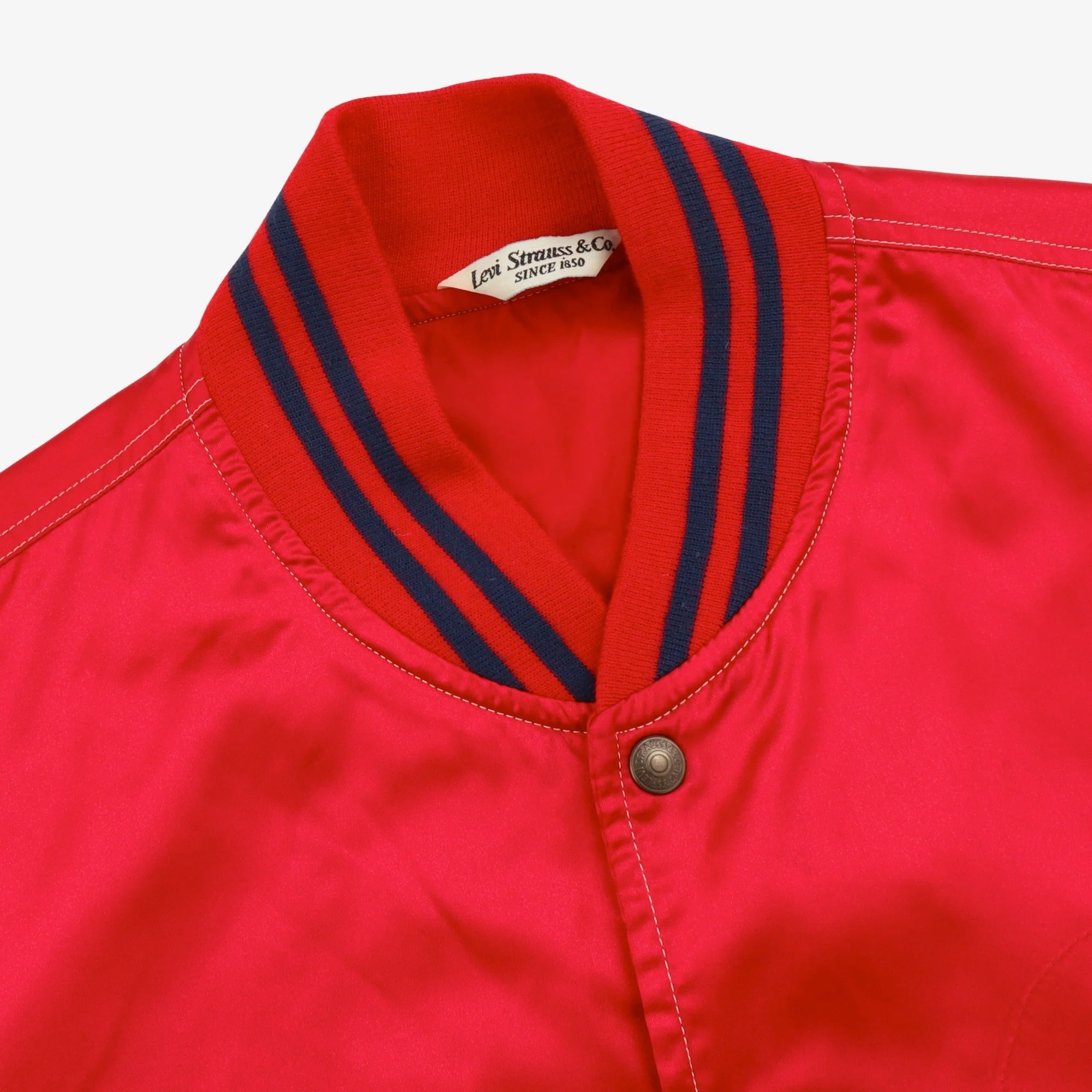Vintage White Tab Satin Varsity Jacket (Italy) - Image 3