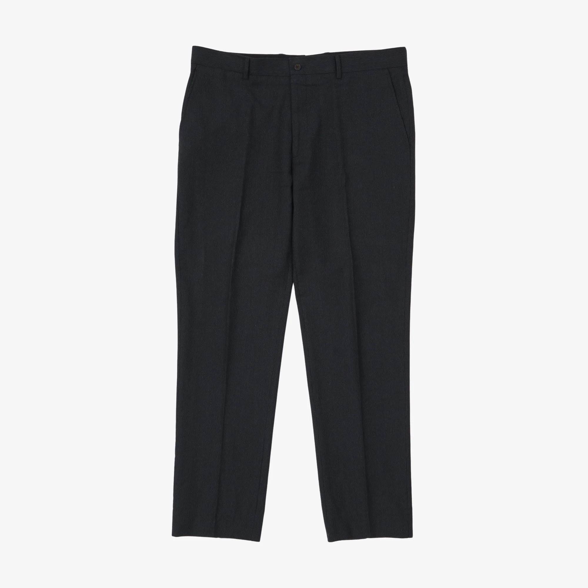 Wool Pinstripe Pleated Trousers (36W X 31L)